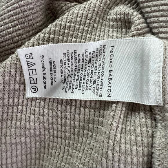 BABATON The Group Cream Thermal Cowl Neck Waffle Knit Long Sleeve Top Sz Small - Picture 11 of 14